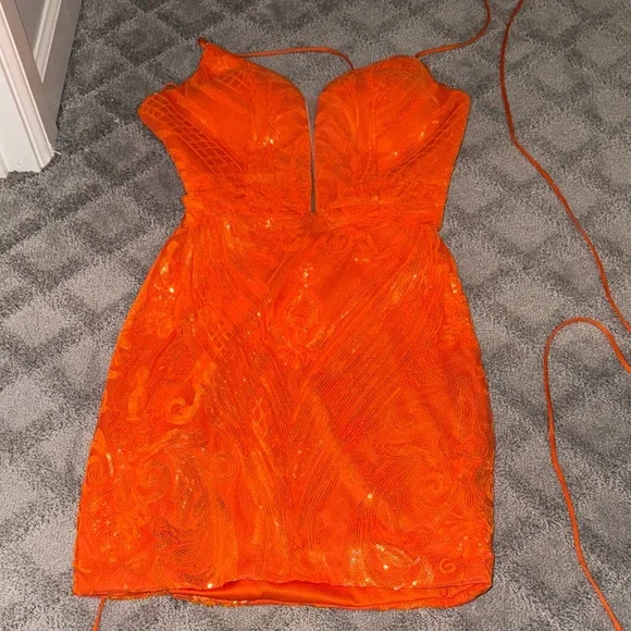Vibrant Orange Women's Dress - Picture 1 of 7